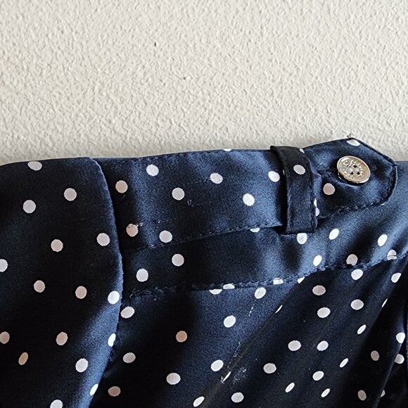Calvin Klein Navy Polka Dot Button Down Shirt Size Petite Small - Picture 16 of 16